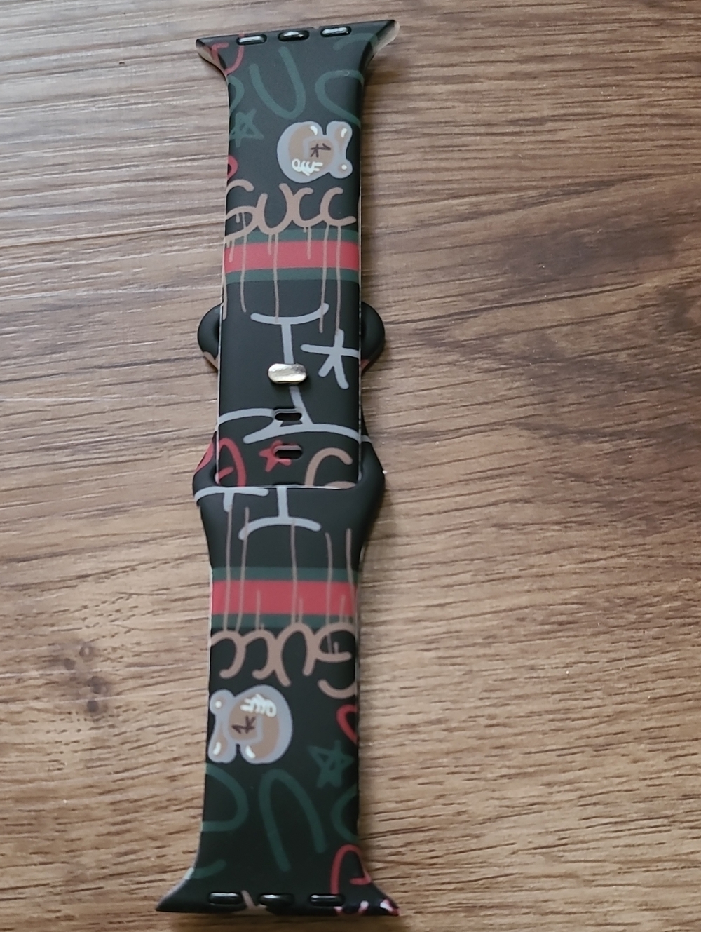Stylish Green Graphic Silicone Apple Watch Band